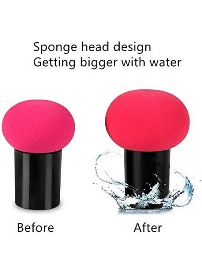 TopFinder® 2pc Mushroom Beauty Blender Makeup Sponge Face Pouch Puff Kit, For Liquid Foundation, Cream, Powder, Concealer Cosmetics Set Products Girls Women- Pack Of 2 - Image 5