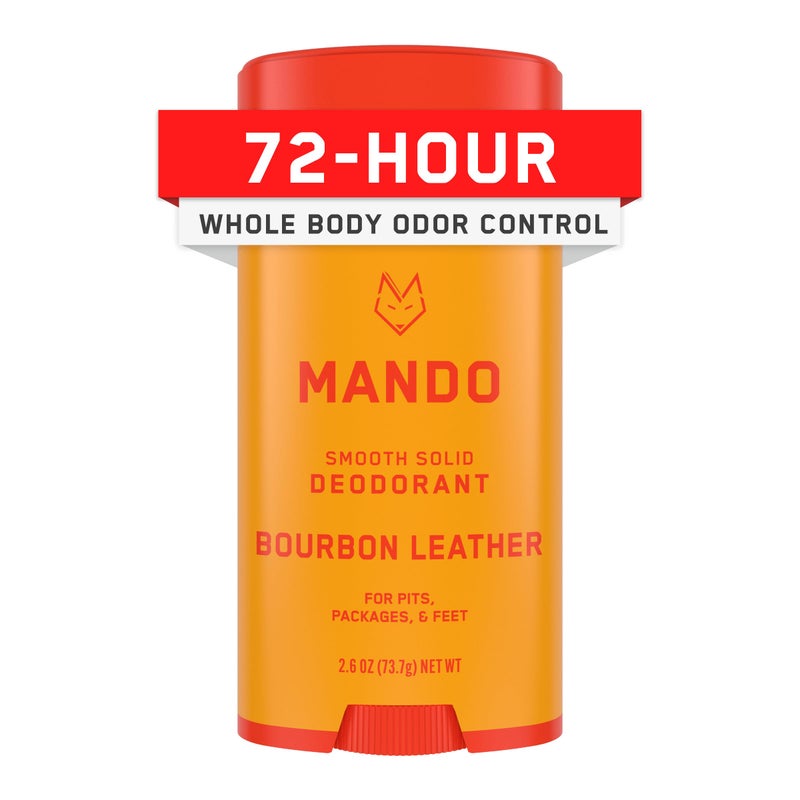 Mando Whole Body Deodorant For Men - Smooth Solid Stick - 72 Hour Odor Control - Aluminum Free, Baking Soda Free, Skin Safe - 2.6 Ounce (Bourbon Leather) - Image 1