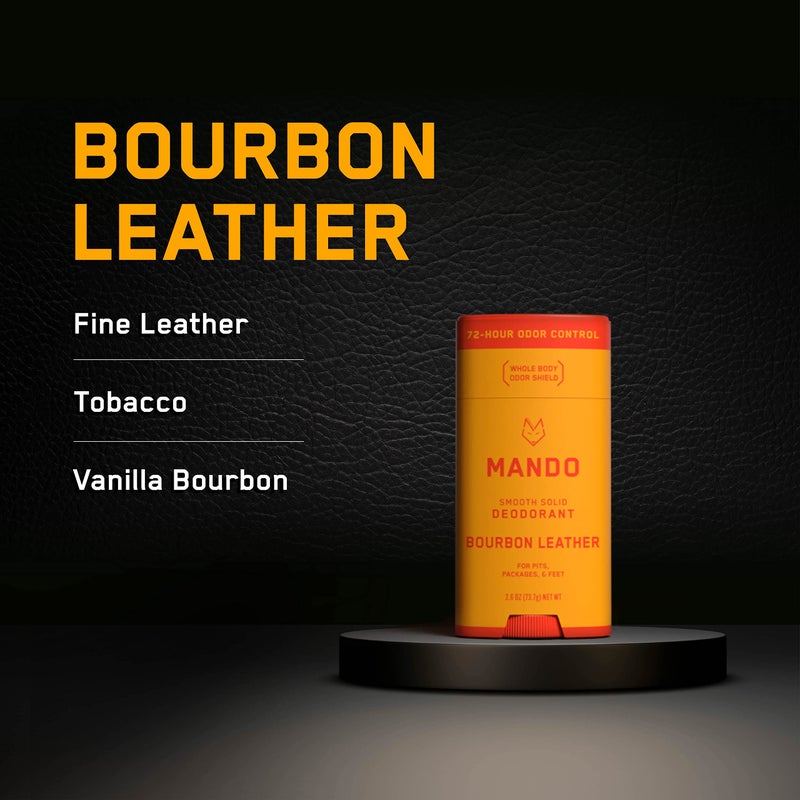Mando Whole Body Deodorant For Men - Smooth Solid Stick - 72 Hour Odor Control - Aluminum Free, Baking Soda Free, Skin Safe - 2.6 Ounce (Bourbon Leather) - Image 3