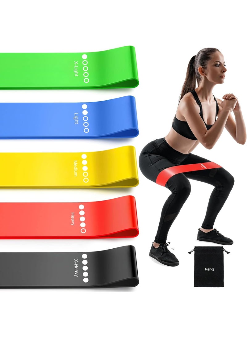 Renogy Resistance bands, exercise bands for women and men, set of 5 elastic bands for legs and glutes, Pilates Flex Bands - Image 1