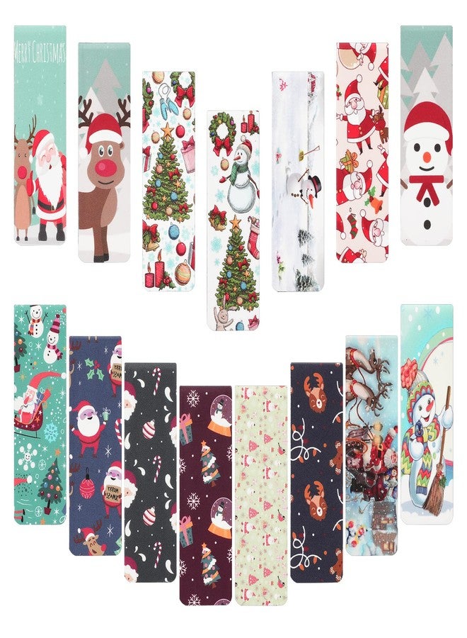 MWOOT 30Pcs Christmas Magnetic Bookmarks, Snowman Magnet Reading Book Marks Set, Double-Sided Cute Page Clips, Book Markers in Bulk for Kids Students Home School Stationery Supplies(15 Styles, 6x2CM) - Image 1