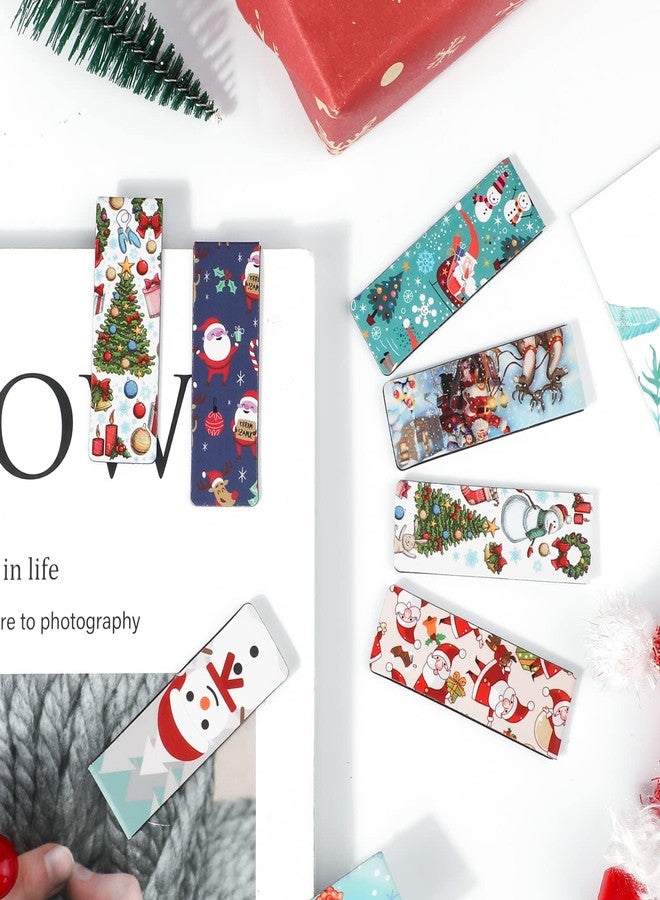 MWOOT 30Pcs Christmas Magnetic Bookmarks, Snowman Magnet Reading Book Marks Set, Double-Sided Cute Page Clips, Book Markers in Bulk for Kids Students Home School Stationery Supplies(15 Styles, 6x2CM) - Image 2