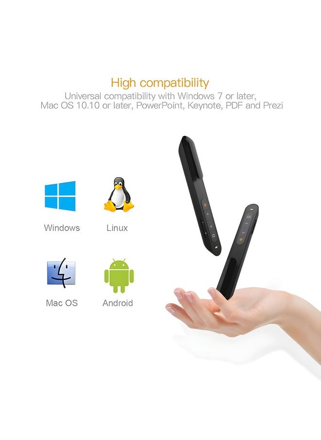 Viboton - Laser Pointer, Wireless Presenter For Presentation, Slide Changer, Usb Power Point Remote Control Pen,Ppt Controller With Clip - Image 1