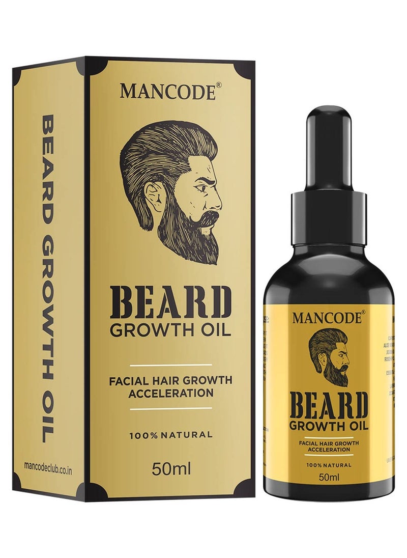 MAN CODE Beard Oil for Men 50ml - Enriched with Natural Herbs , Jadibuti and Vitamins - Paraben Free - For Thicker & Longer Beard  - Image 1