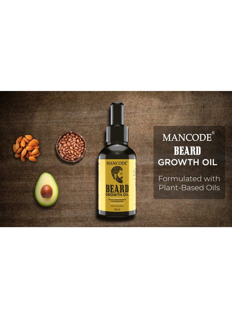MAN CODE Beard Oil for Men 50ml - Enriched with Natural Herbs , Jadibuti and Vitamins - Paraben Free - For Thicker & Longer Beard  - Image 2