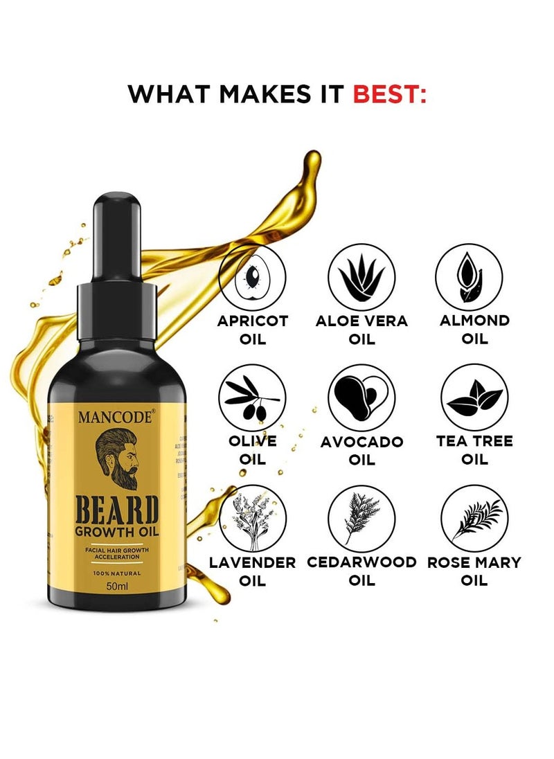 MAN CODE Beard Oil for Men 50ml - Enriched with Natural Herbs , Jadibuti and Vitamins - Paraben Free - For Thicker & Longer Beard  - Image 5