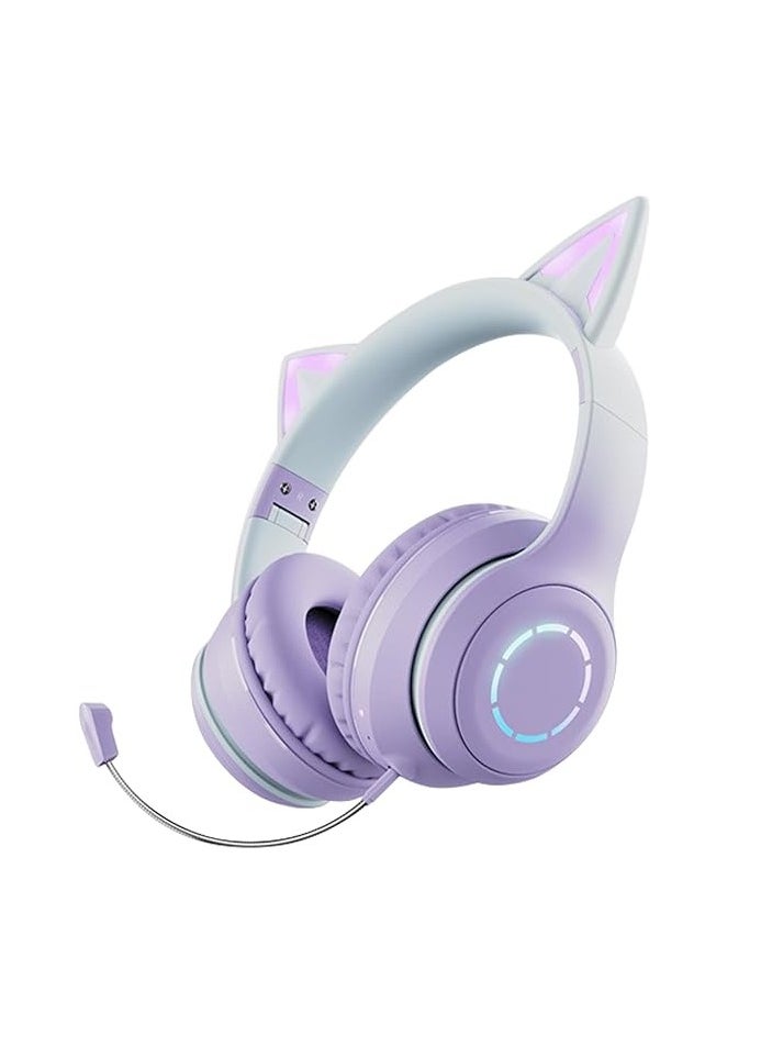 General - External B39PRO Cat Ear Luminous Gaming Wireless Headset Gradient Color Over-Ear Bluetooth Headset - Image 1