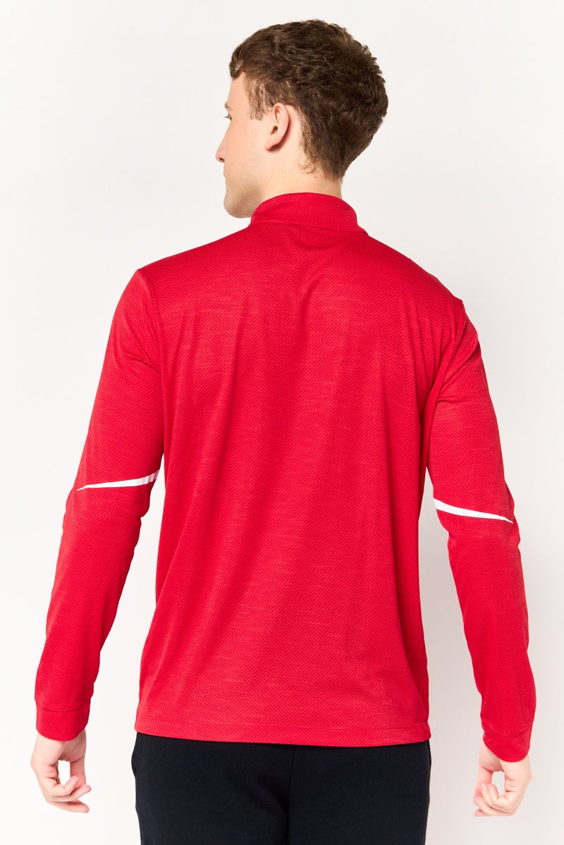 Columbia Men Sportswear Fit Long Sleeve Omni Wick Scorecard Golf Half Zip Sweatshirt, Red - Image 3