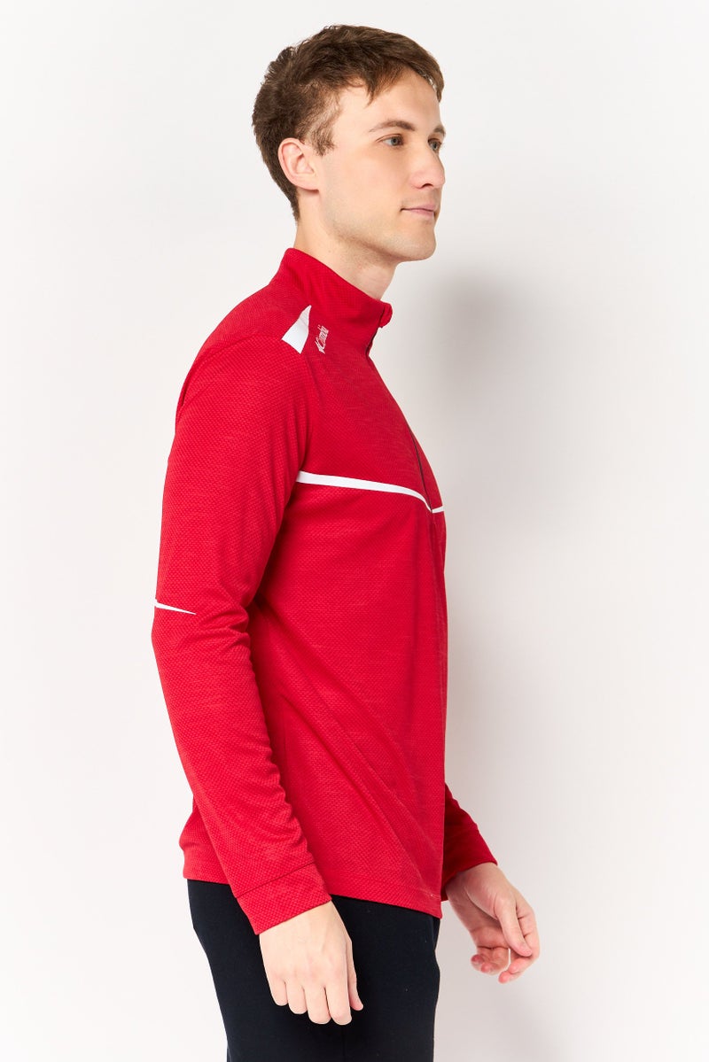 Columbia Men Sportswear Fit Long Sleeve Omni Wick Scorecard Golf Half Zip Sweatshirt, Red - Image 4
