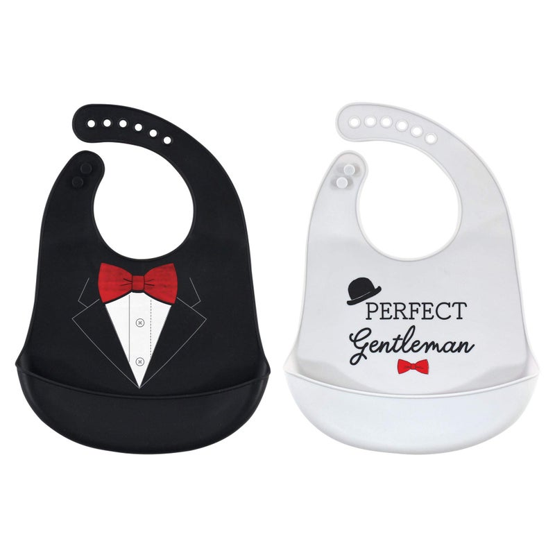 Little Treasure Unisex Baby Silicone Bibs, Perfect Gentleman, One Size - Image 2