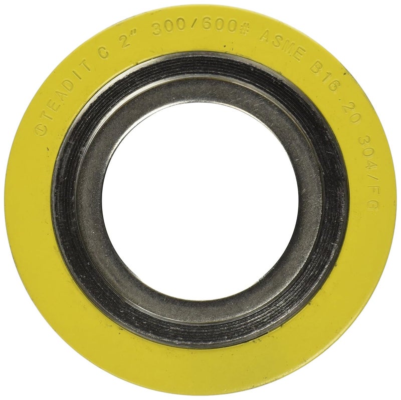 Lamons Sterling Seal and Supply , Inc. API 601 9000IR2304GR300 Spiral Wound Gasket with 304SS Inner Ring, 2" Pipe Size x 300# Class Flange x 304SS/Flexible Graphite - Image 1