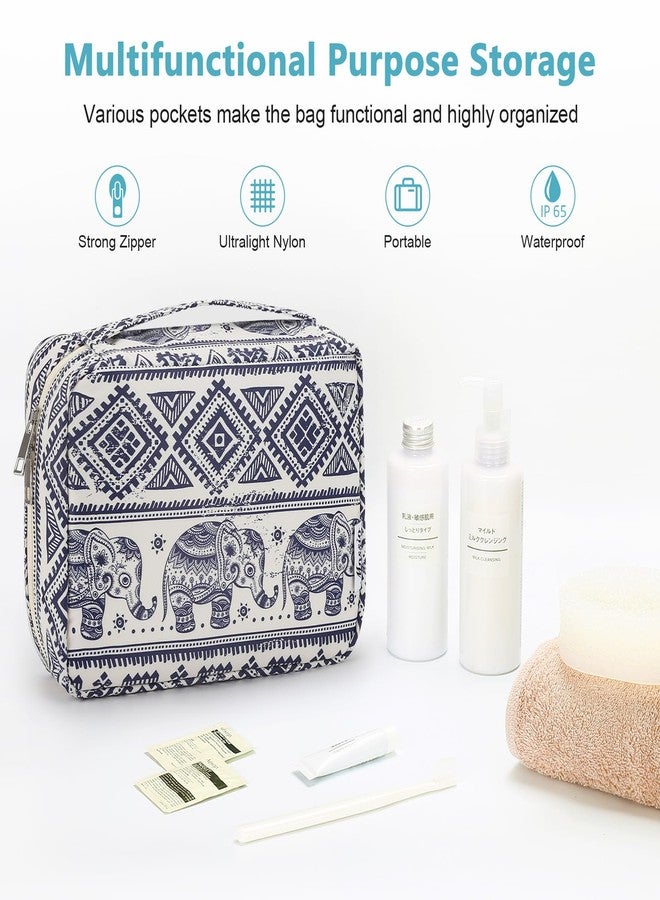 Mossio Hanging Toiletry Bag with Sturdy Hook - Large Portable Cosmetic Makeup Travel Organizer for Men & Women Elephant A - Image 3