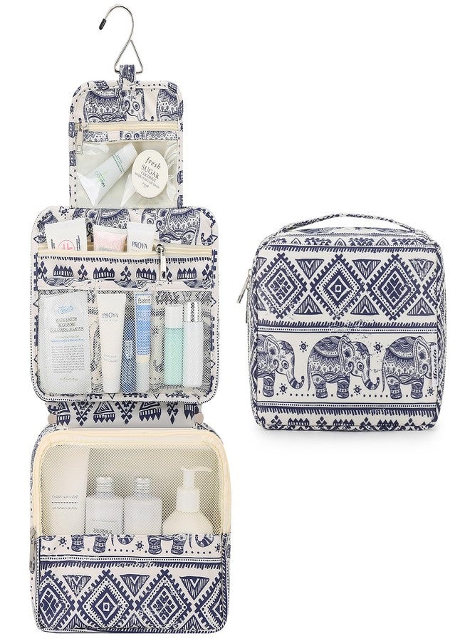 Mossio Hanging Toiletry Bag with Sturdy Hook - Large Portable Cosmetic Makeup Travel Organizer for Men & Women Elephant A - Image 2