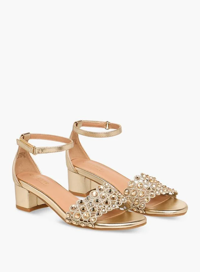 سيليست Girls Block Heel Ankle Strap Sandals Ramadan Collection