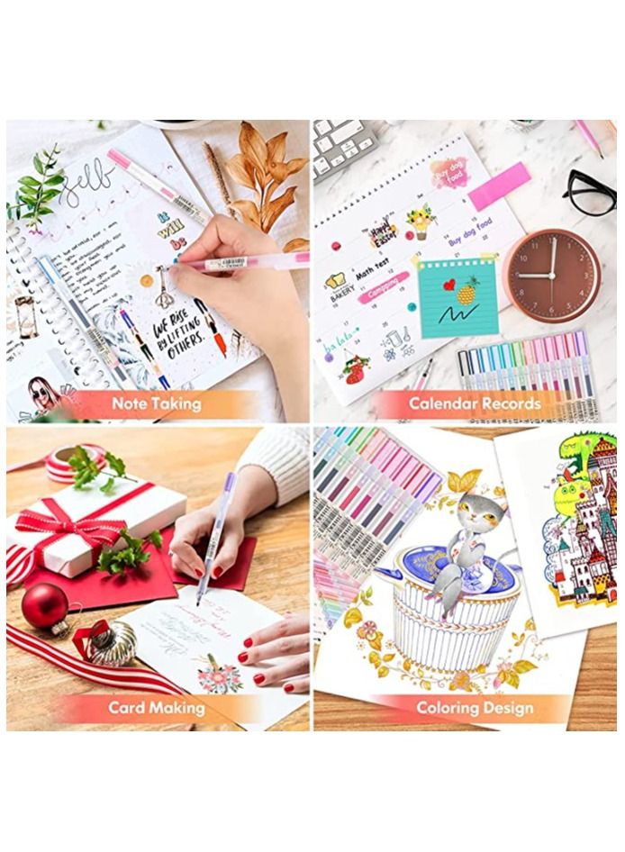 SYOSI أقلام جل 12 لونًا، أقلام حبر جاف ذات رأس رفيع، قلم حبر 0.5 مم، أقلام ملونة لتدوين الملاحظات والكتابة والرسم والتلوين، أقلام جل للكتابة السلسة للمكتب والمدرسة (12 قطعة) - Image 4