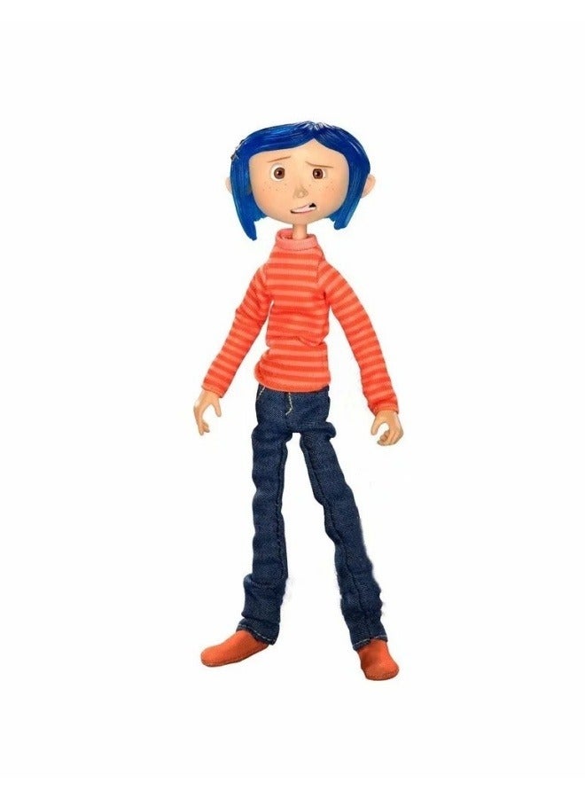 Movie version of the 7-inch ghost mother Caroline striped shirt desktop decoration toy gift for family and friends - Image 2