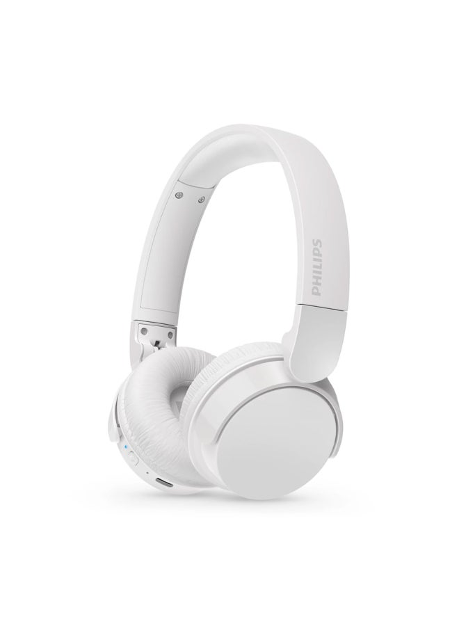 Philips TAH4209WT Wireless On-Ear Headphones – Elegant Foldable Design, Clear Balanced Audio White - Image 1
