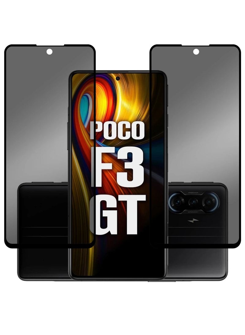 Super 2 Pieces Tempered Glass Screen Protector Anti-Spy Privacy Designed For Xiaomi Poco X3 GT Full Screen Coverage And Bubble Free - Image 1
