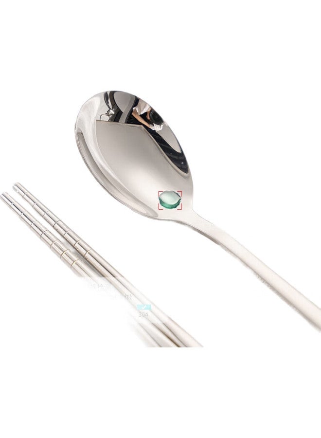 GRASEY 304 Stainless Steel Chopsticks And Spoon Set For One Person, Portable Three-Piece Chopsticks And Spoon Set Gy7357 - Image 1