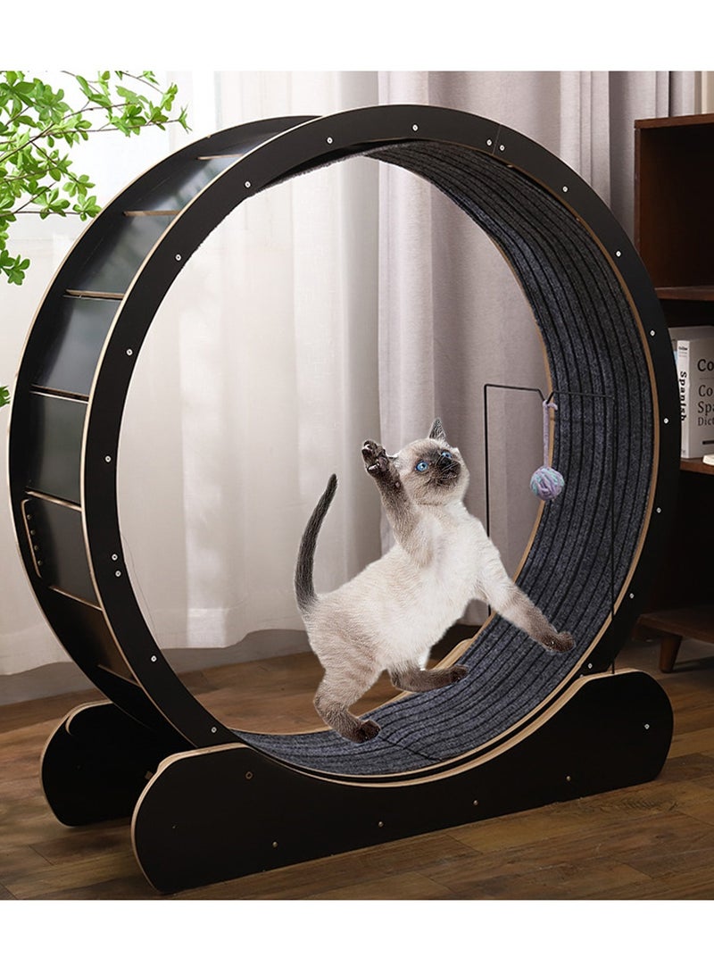 Kidle Large Cat Running Wheel Cat Treadmill Cat Exercise Wheel for Indoor Large Wooden Cat Exercise Running Wheel Cat Fitness Weight Loss Device - Image 5