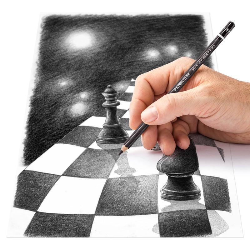 STAEDTLER Mars Lumograph Black Art Pencils, Presharpened #4B Artist Pencils, Box of 12, 100B-4B - Image 3