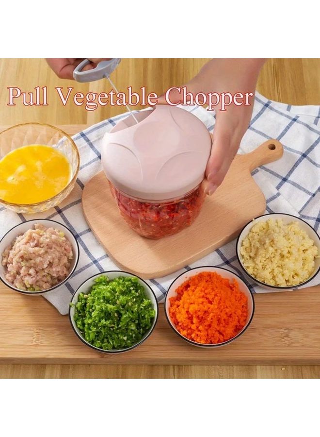 Blue Manual Chopper Food Vegetable Onion Garlic Masher Meat Grinder Kitchen Tool 16 91oz - Image 2
