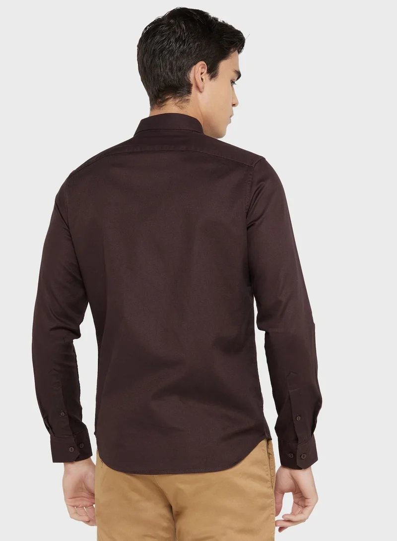 توماس سكوت قميص كاجوال رجالي قطن نقي توماس سكوت كلاسيك بقصة ضيقة ونسيج تويل