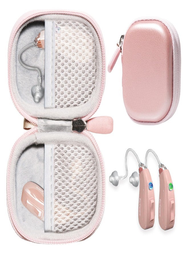 CaseSack Case for Hearing Aids compatible with EarCentic EasyCharge Rechargeable Hearing Aids also for Otofonix Elite/Encore, Banglijian, Britzgo, My Tone, LIGINN, Blaids, Lexie, Tweak (Rose Gold) - Image 1