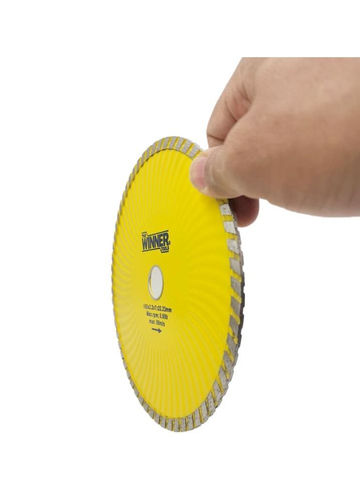 Winner WINNER TOOLS 7049 Diamond Wheel Turbo Type Cutting Blade Long Long Life 180x2.6x7x22.23mm Max. rpm 8.600 Max:80M/S  - Image 3