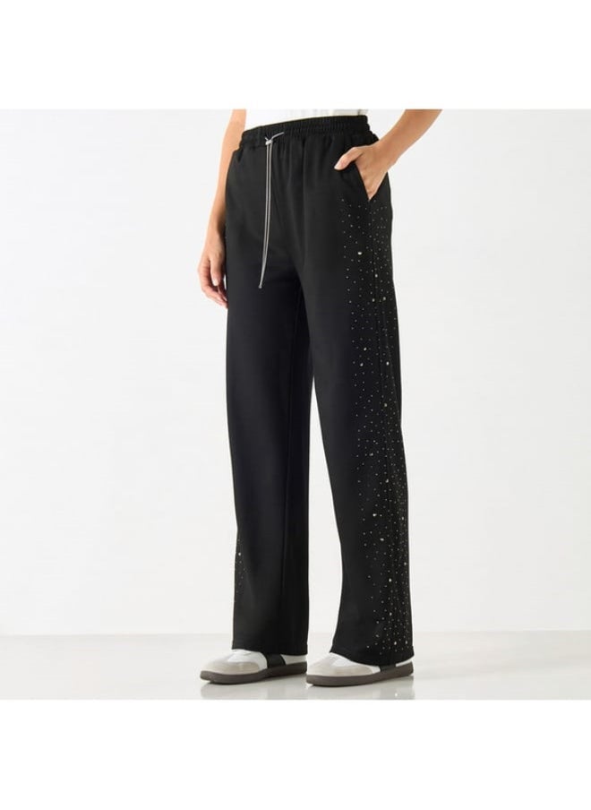 2Xtremz 2Xtremz Embellished Track Pants with Drawstring Closure  - Image 3