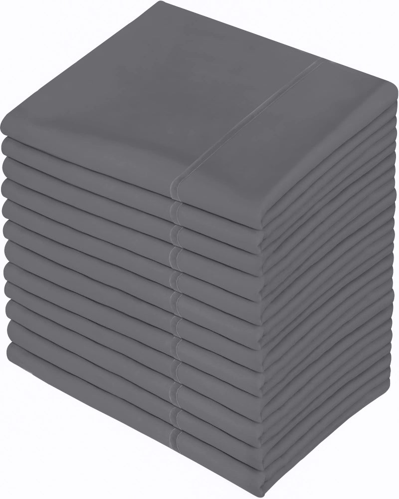 Utopia Bedding Queen Pillow Cases 12 Pack Envelope Closure Soft Brushed Microfiber Fabric Shrinkage and Fade Resistant Pillow Covers Queen Size 20 X 30 Inches Queen Grey