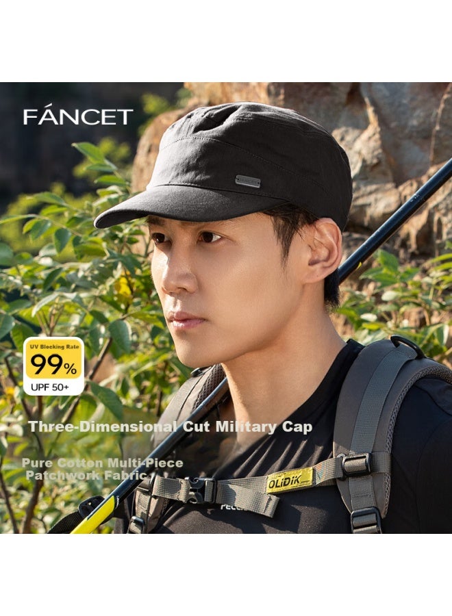 Fancet Men's Summer Korean Style Casual Fashion Military Cap Full Cotton Breathable Sun Protection Baseball Cap Outdoor Sunshade Duckbill Cap - Image 1