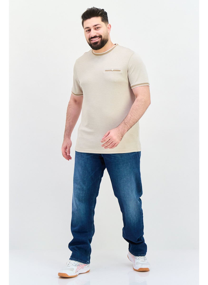 Men Crew Neck Short Sleeve Textured T-Shirt, Beige - pzsku/Z9F4C2C81A2D03B96E1F5Z/45/_/1737642940/6b8c88c5-6c06-48cc-9296-6d26f8cbf5fe