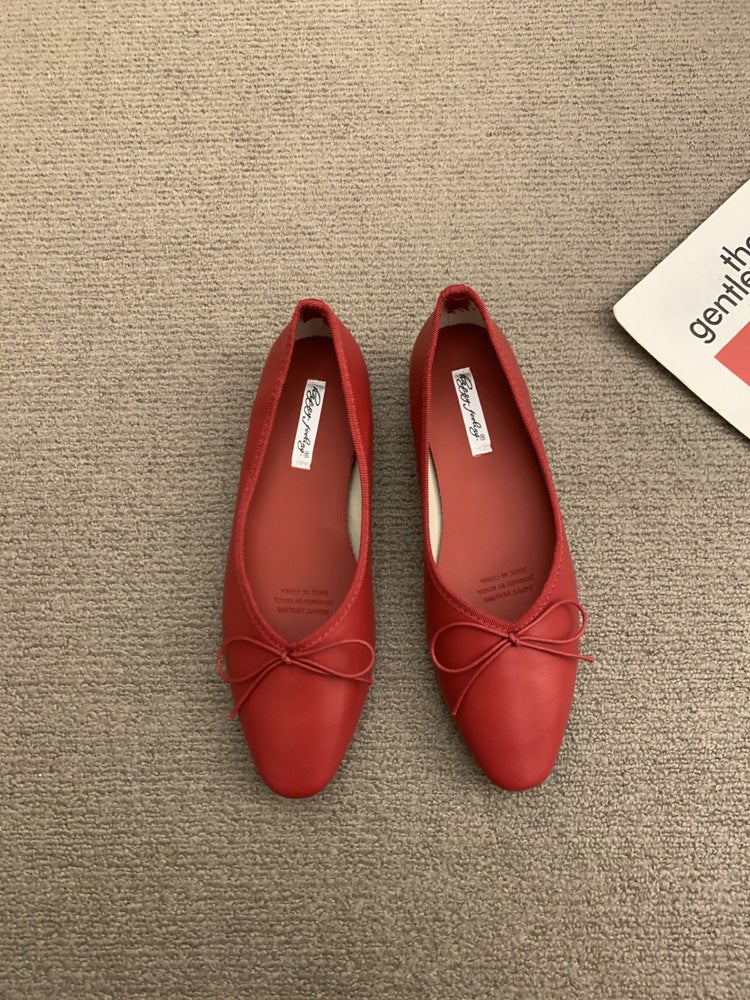 Silver Single-Layer Shoes Women'S Skirt 2025 Spring New Late Night Breeze Gentle Bow Inner Height Increasing Milk Shoes Vintage - Image 1