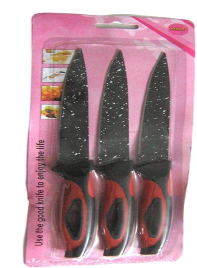 Granite Knife Set - 3 Pcs - Red