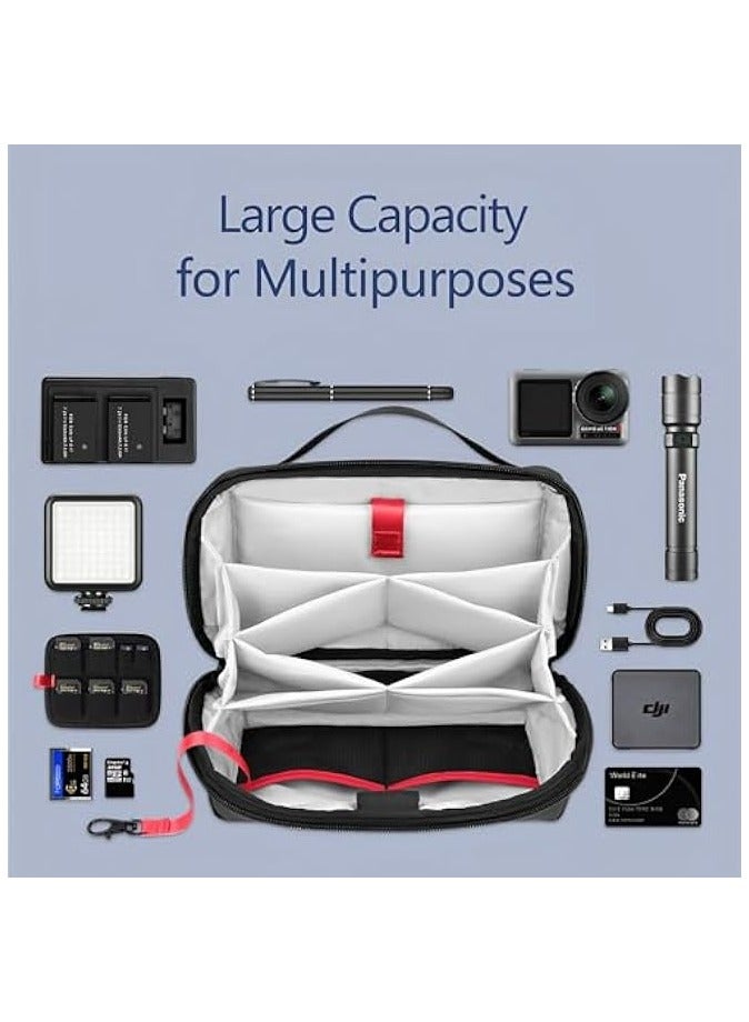 Skycare Portable Travel hand bag - Electronic Organizer for MacBook Charger, Cables, Power Bank, Hard Drive, and More - Water-Resistant Digital Storage Bag with Removable Card Slots (Black) - Image 5