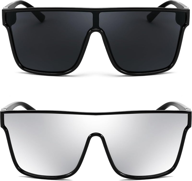 FEISEDY Fashion Flat Top Sunglasses Trendy Oversized Square Shades Women Men UV400 B2996 - Image 4