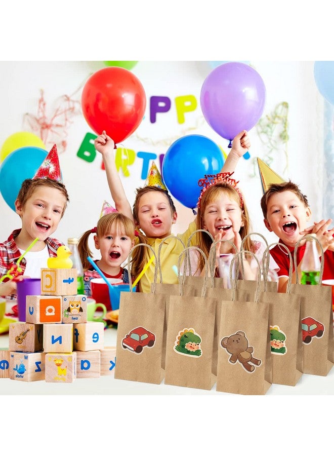 Poever Small Kraft Paper Bags 25 Pack Mini Brown Paper Bags 3.5x2.4x6.7 Small Gift Bags with Handles Bulk for Party Favor Small Business - Image 5