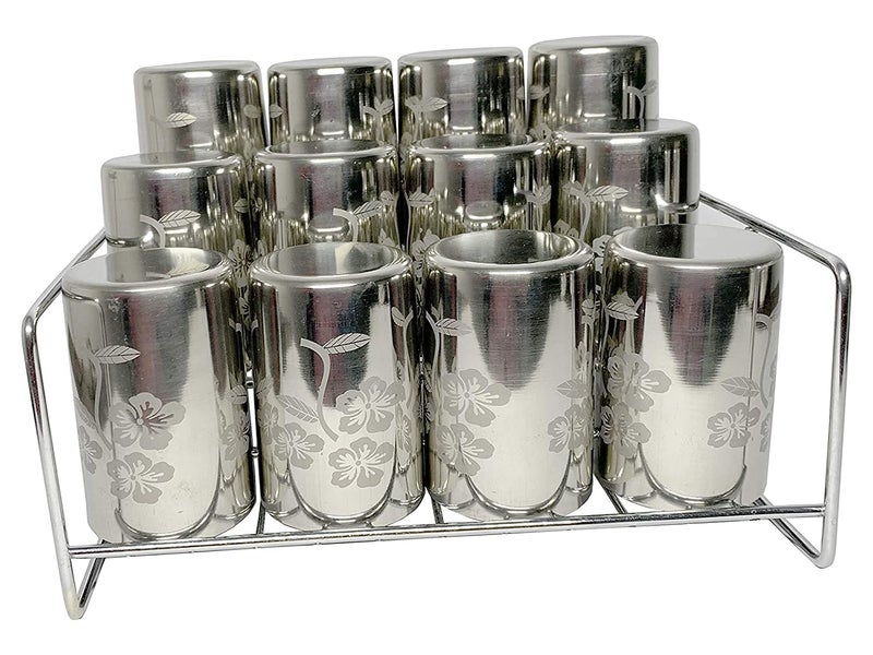 Jugte Modern Stainless Steel 3 Step Kitchen Rack Shelf Pantry Kitchen Countertop Stand Spice Rack Organizer, Bottle Rack Countertop Utensil Holder (Small,28 X 24 X 12 Cm) - Step Shelf - Image 1