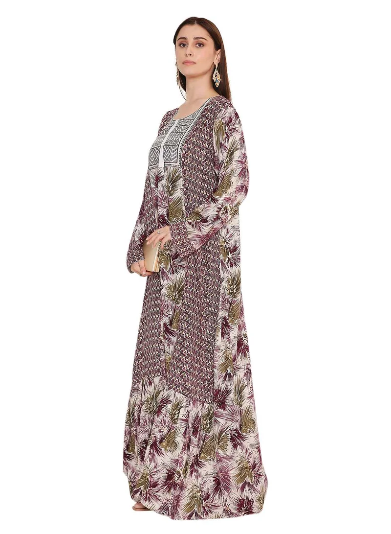 هانا آند سارا trendy long arabic kaftan jalabia dress