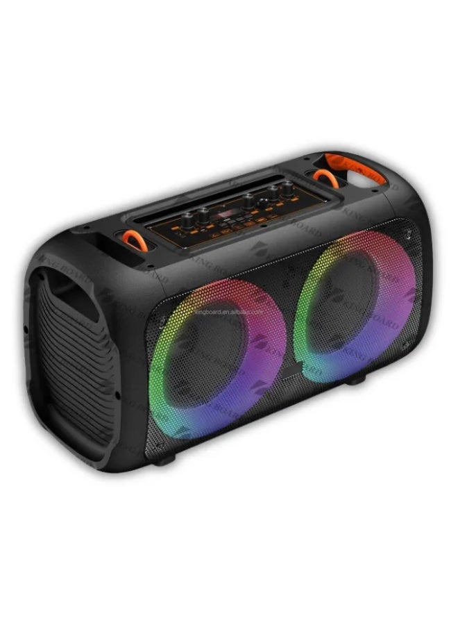 برودو Brodu BTS-1709 مكبر صوت كاريوكي محمول مزود بتقنية البلوتوث وميكروفون لاسلكي وصوت كبير/ديناميكي ومكبر صوت مزدوج مقاس 6.5 بوصة - Image 1