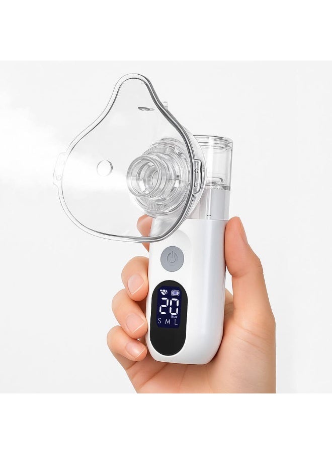 Portable Wireless Rechargeable Nebulizer For Adults & Kids, Type-C Charging, Silent Atomization,Super LCD, 3 Speed Adjustments, Automatic Cleaning, Handheld Inhaler For Home & Outdoor Use