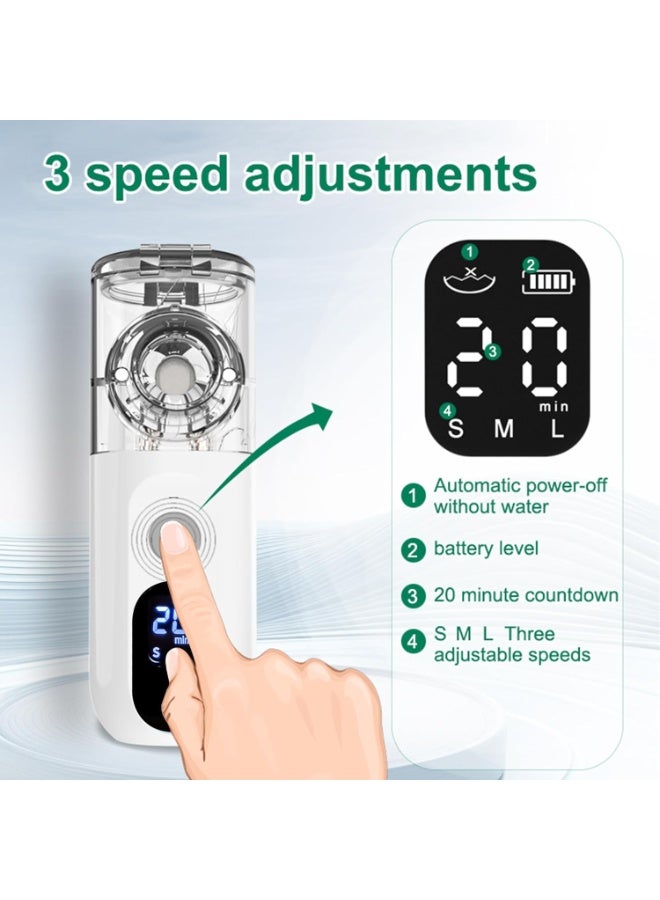 Portable Wireless Rechargeable Nebulizer For Adults & Kids, Type-C Charging, Silent Atomization,Super LCD, 3 Speed Adjustments, Automatic Cleaning, Handheld Inhaler For Home & Outdoor Use - Image 3