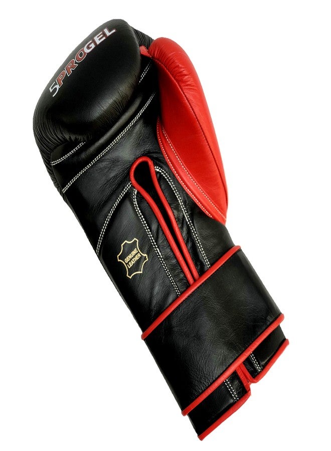 LEW Black/Red Gel Sparring Gloves (Black/Red, 14 OZ) - Image 5