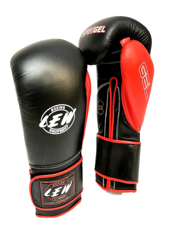 LEW Black/Red Gel Sparring Gloves (Black/Red, 14 OZ) - Image 1