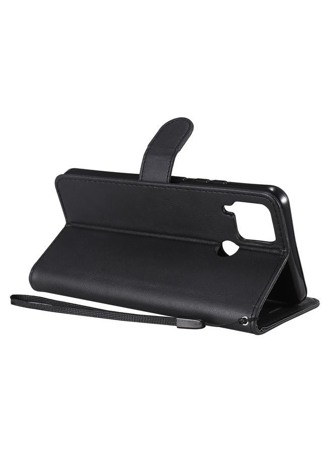 S-TOP Case For OPPO Realme C15 Solid Color Horizontal Flip Protective Leather Case with Holder & Card Slots & Wallet & Photo Frame & Lanyard - Image 5