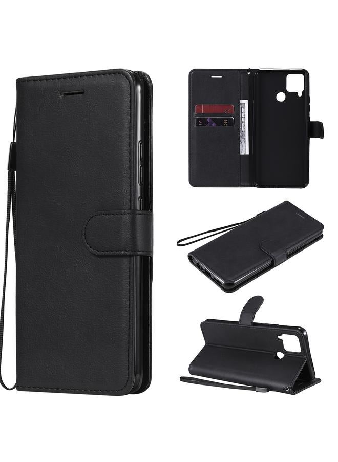 S-TOP Case For OPPO Realme C15 Solid Color Horizontal Flip Protective Leather Case with Holder & Card Slots & Wallet & Photo Frame & Lanyard - Image 1