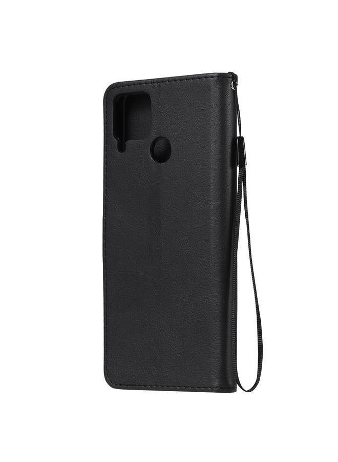 S-TOP Case For OPPO Realme C15 Solid Color Horizontal Flip Protective Leather Case with Holder & Card Slots & Wallet & Photo Frame & Lanyard - Image 3