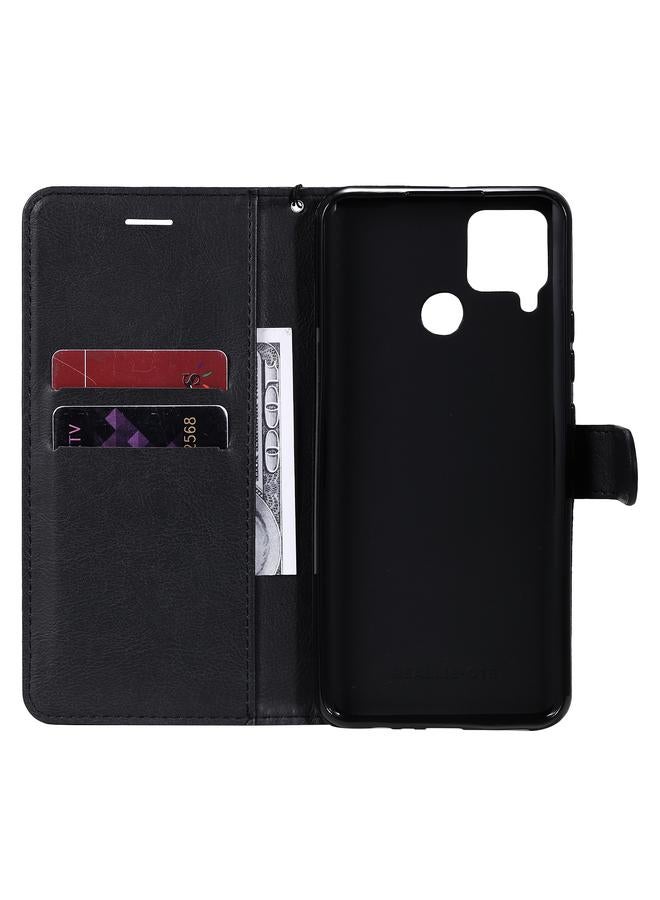 S-TOP Case For OPPO Realme C15 Solid Color Horizontal Flip Protective Leather Case with Holder & Card Slots & Wallet & Photo Frame & Lanyard - Image 4