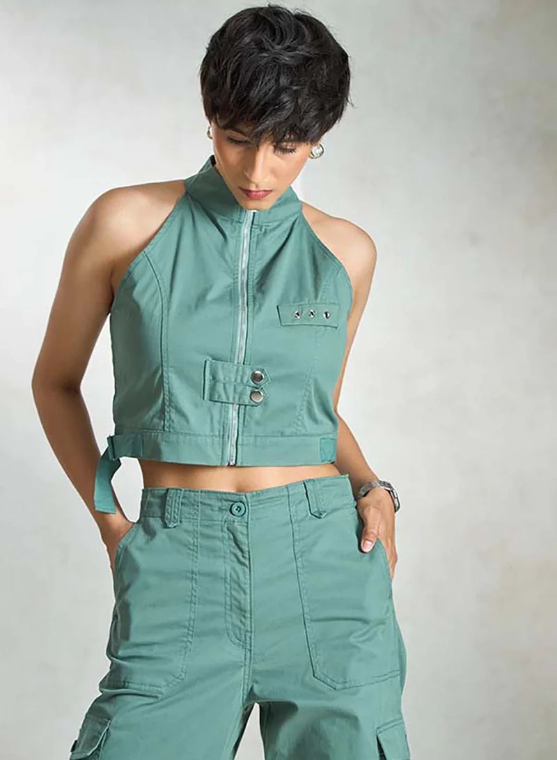 فيرجيو بلوزة فيرجيو قطن مطاطي بسحاب وإبزيم